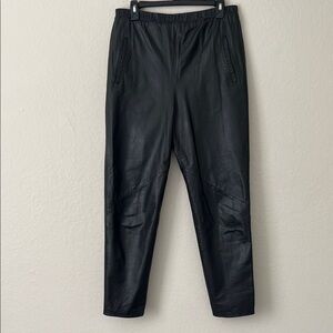 Pia Rucci Vintage Women's Black Leather Pull Up Pants Size M